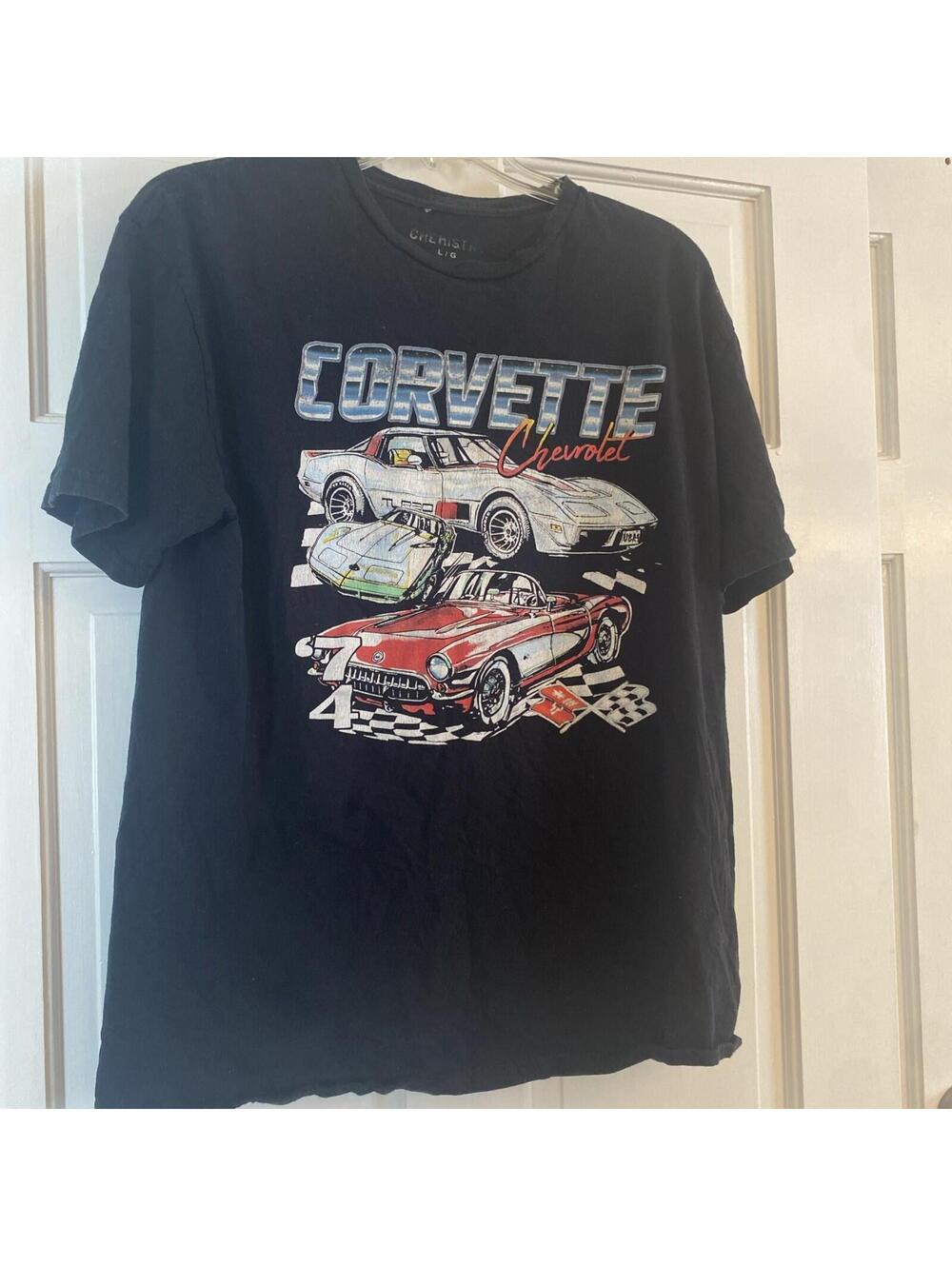 Corvette Chevrolet Graphic T-Shirt Men's Cars Racing Chemistry Brand Large
